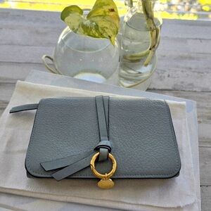 Chloe Alphabet Baby Blue Trifold Wallet